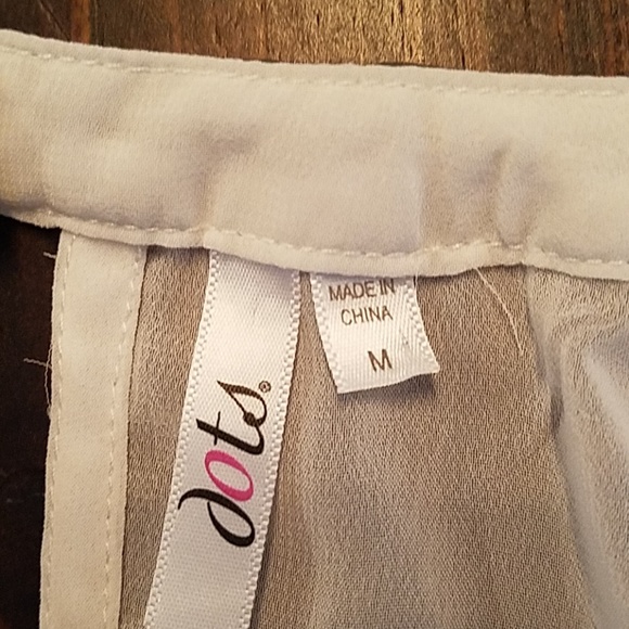 🎪⭐Dots Sheer White and Gold Trim Overlay Top - Picture 5 of 6